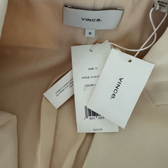 VINCE. Double-breasted recycled-crepe blazer 10 Cream - Picture 7 of 11